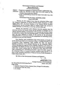 Screenshot of government order