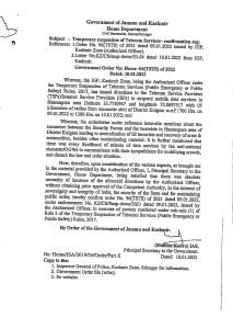 Screenshot of government order