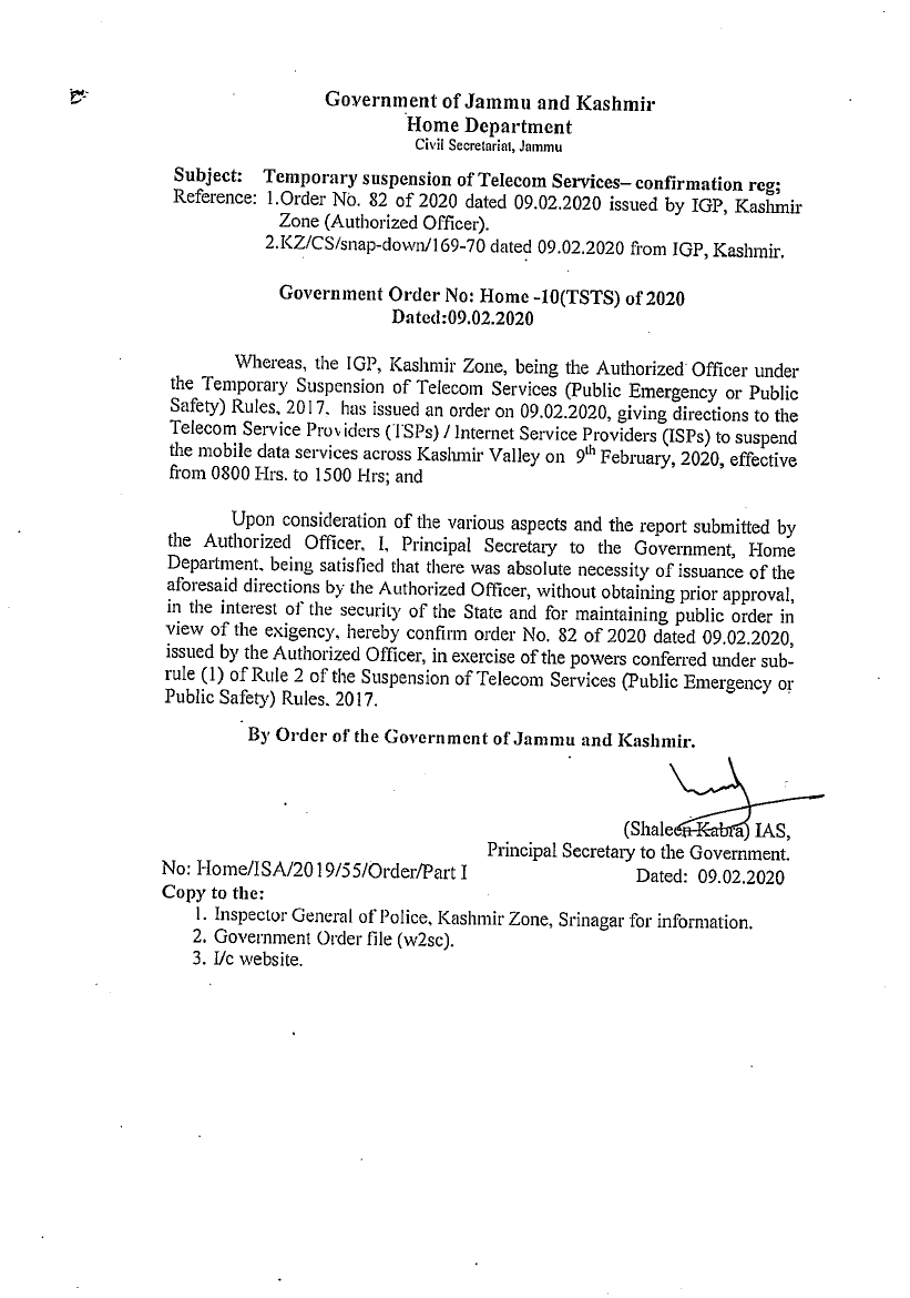 Government Order 10(TSTS) of 2020_0001