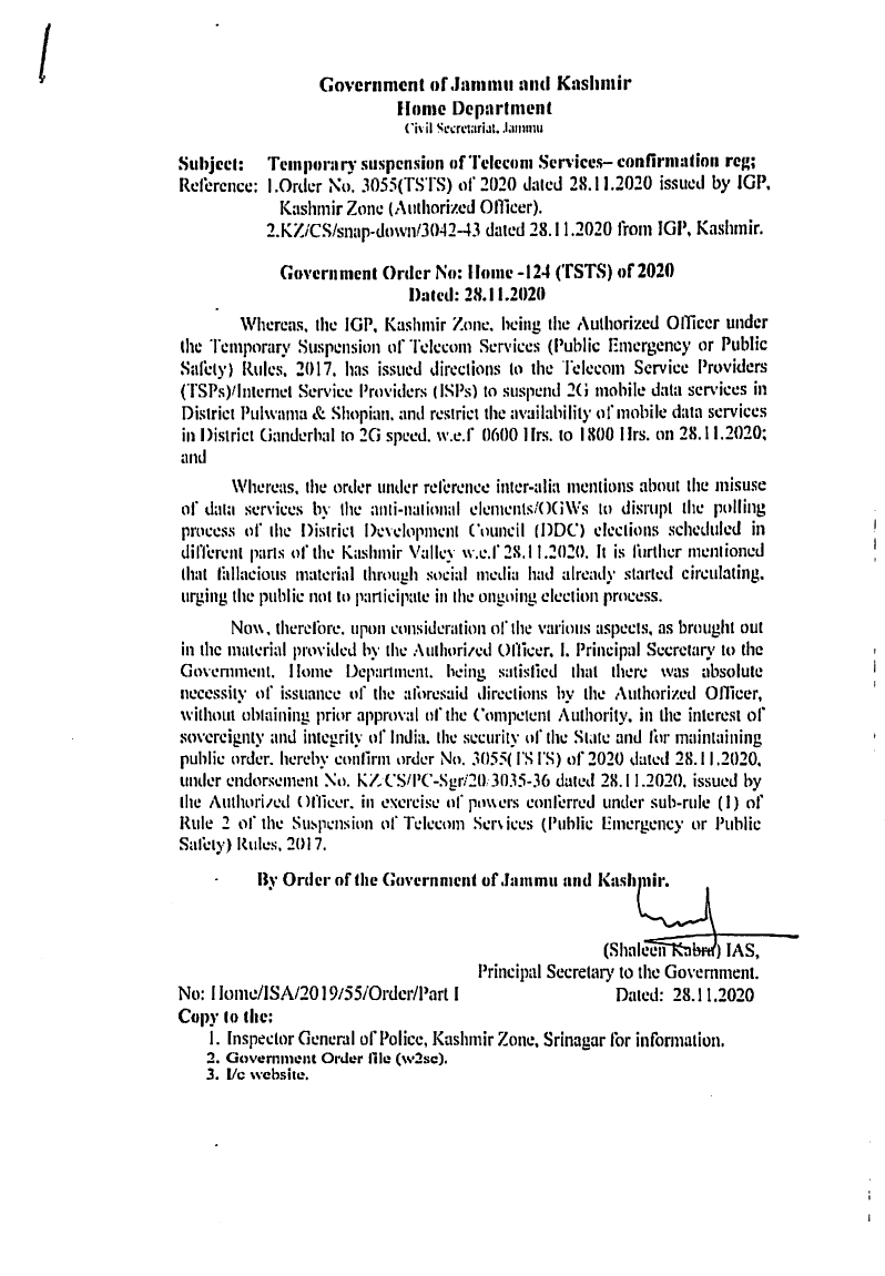 Government Order 124(TSTS) of 2020_0001