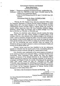 Screenshot of government order