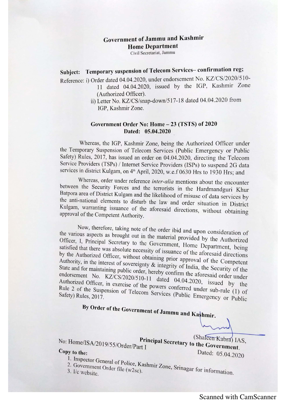 Government Orders 23 of 2020