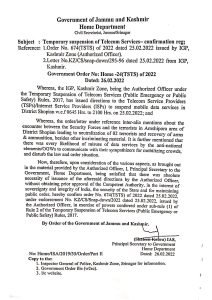 Screenshot of government order