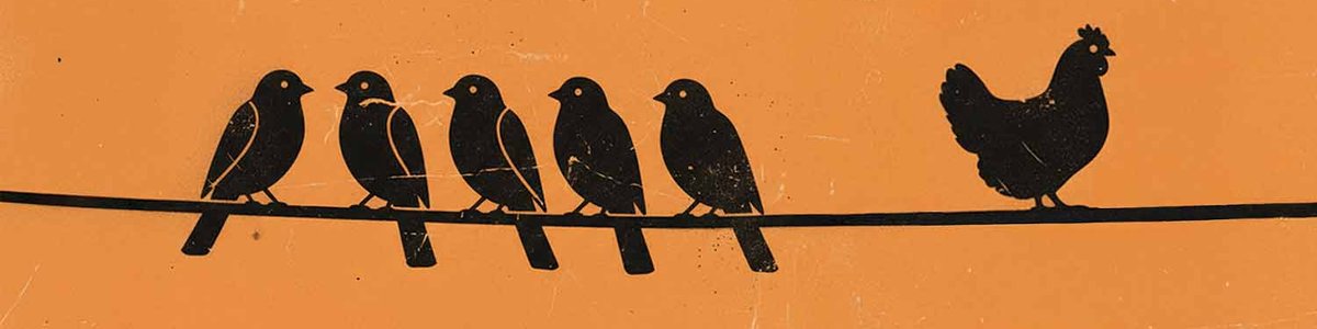 Illustration of birds on a wire