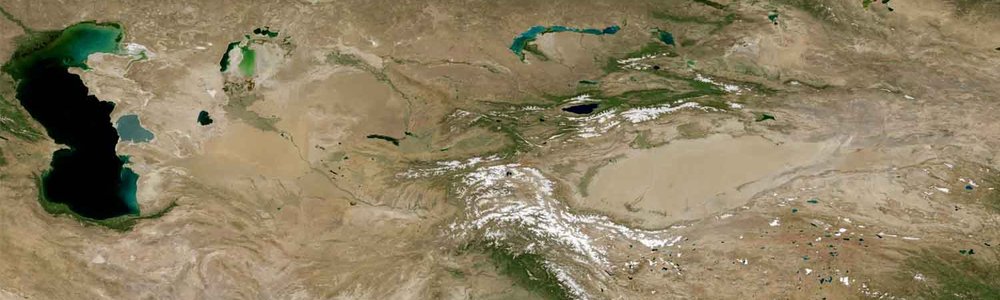 Satellite photo of Central Asia