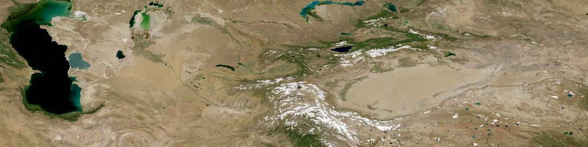 Satellite photo of Central Asia