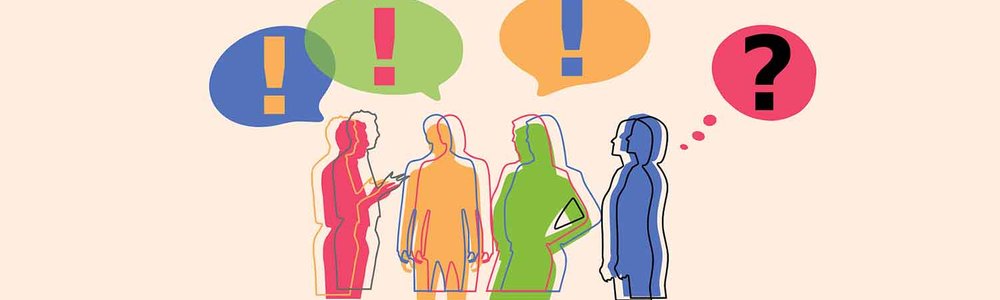 Graphic of people talking|