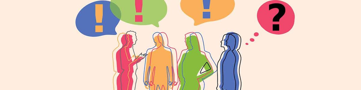 Graphic of people talking|
