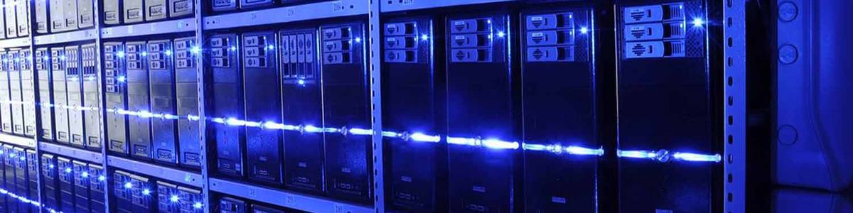 Photo of servers in a data center