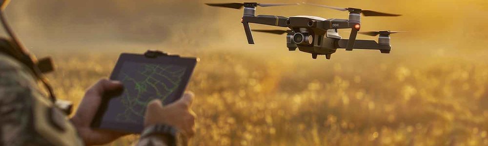 Photo of a soldier piloting a drone.|