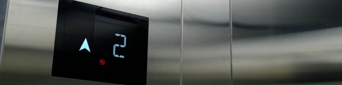 Photo of inside an elevator going up