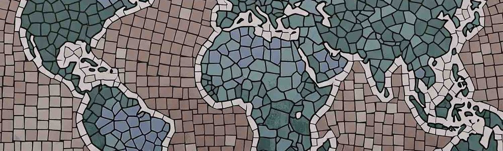 A mozaic of a world map