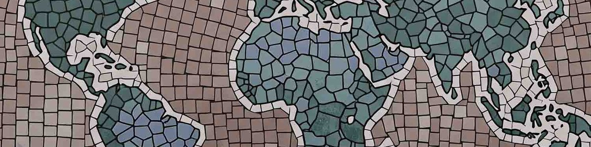 A mozaic of a world map