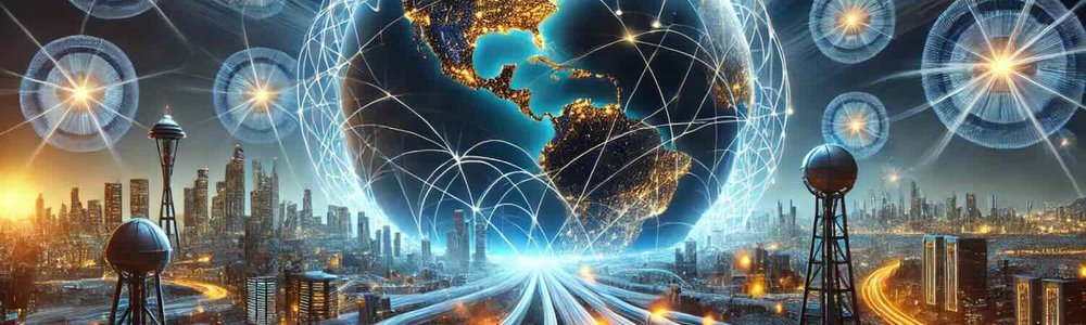 Illustration of the world covered by connected networks|||||||