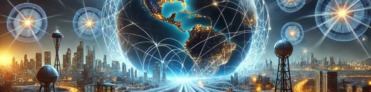 Illustration of the world covered by connected networks|||||||