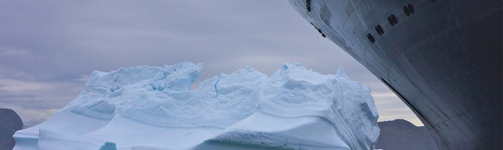 ship heading towards an iceberg