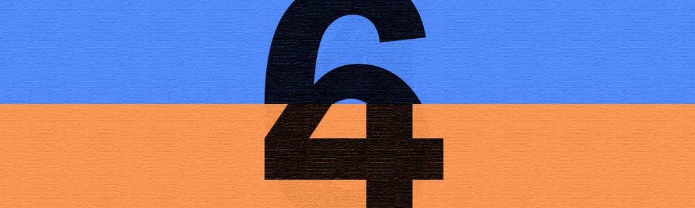 Illustration showing top half of the numeral six and bottom half of the numeral four