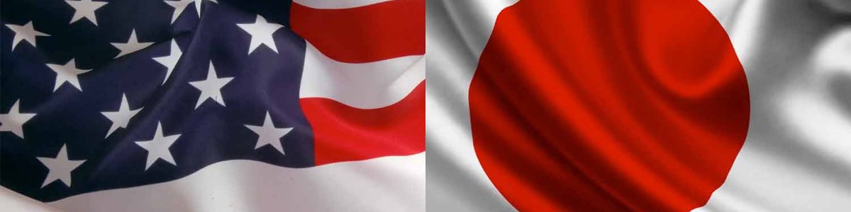 Image of USA and Japan flag side by side||||||||||||