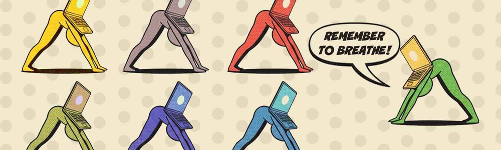 Illustration of laptops doing yoga