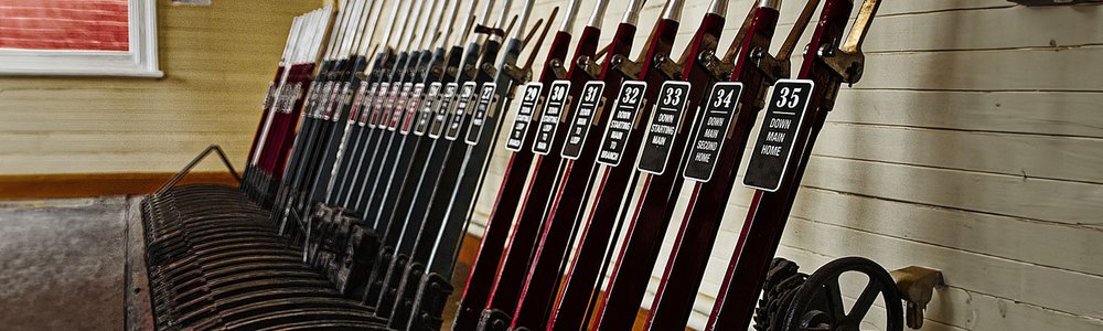 Photo of railway track levers|||