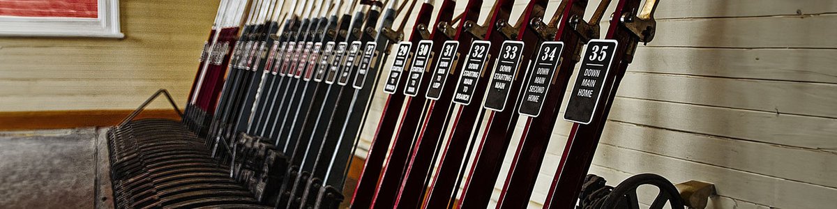 Photo of railway track levers|||