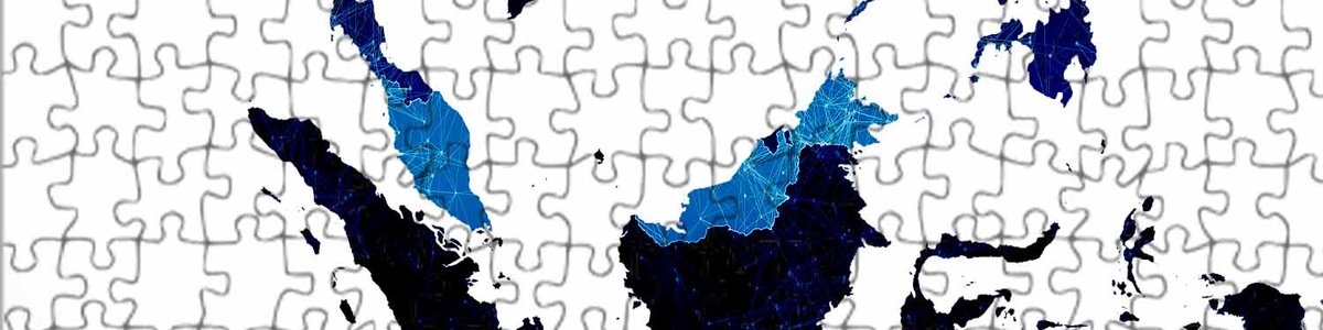 Illustration of a puzzle showing map of South East Asia