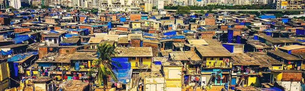 Photo of lower economic housing in Mumbai, India||