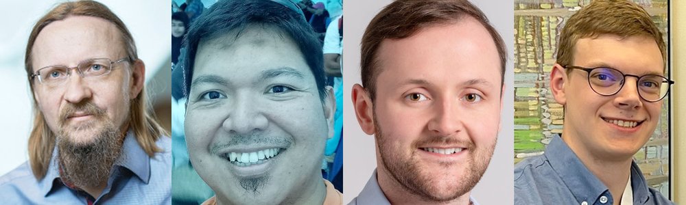 Bannière montrant les photos de profil des quatre boursiers de recherche Pulse