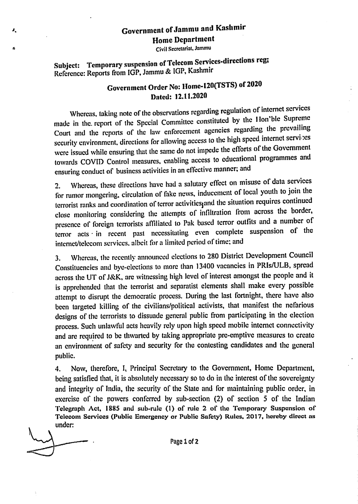 Government Order TSTS 12.11.20. pg1