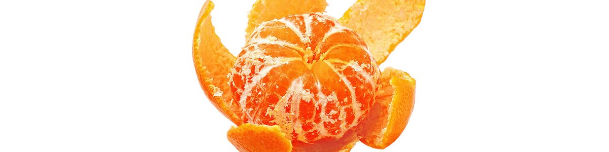 Photo of a peeled tangerine showing the different segments|