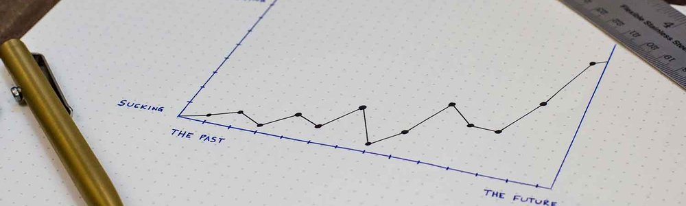 Photo of a drawn line graph on grid paper