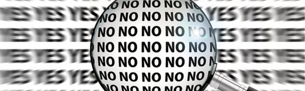 Graphic showing yes and no words||