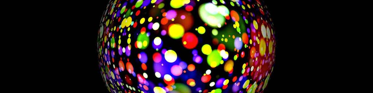 Multi coloured ball on black background|||||