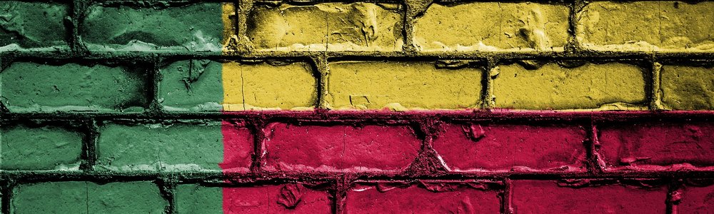 Benin flag painted on brick wall