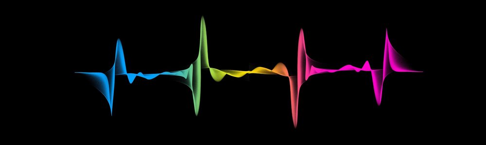 Illustration of mulitcoloured pulse waves
