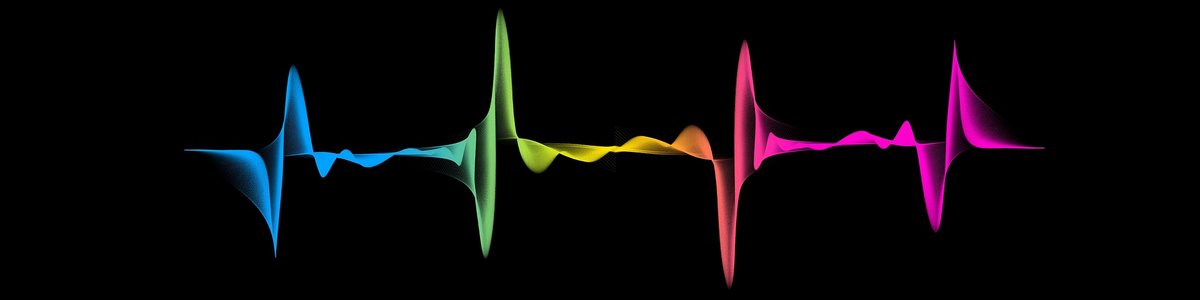 Illustration of mulitcoloured pulse waves