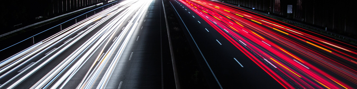 blurred lights on a highway.