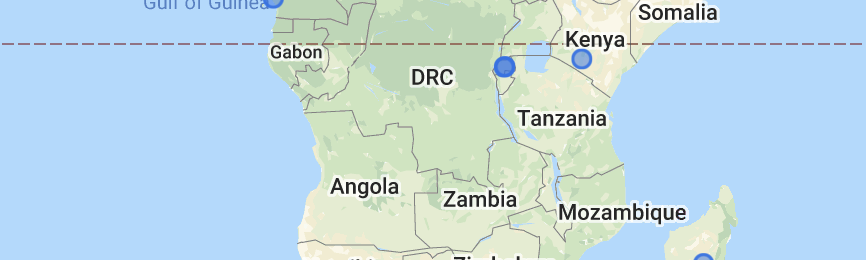 Map of Africa showing MIRA Pod locations