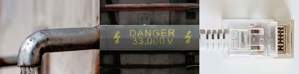 Montage d'un robinet d'eau, d'un câble d'alimentation et d'un câble Ethernet