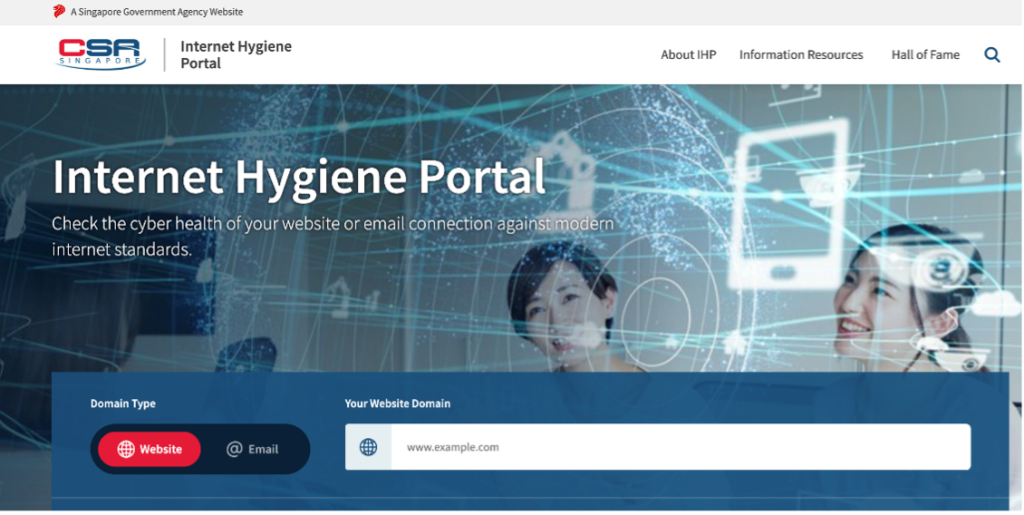 Screenshot of the Internet Hygiene Portal website.