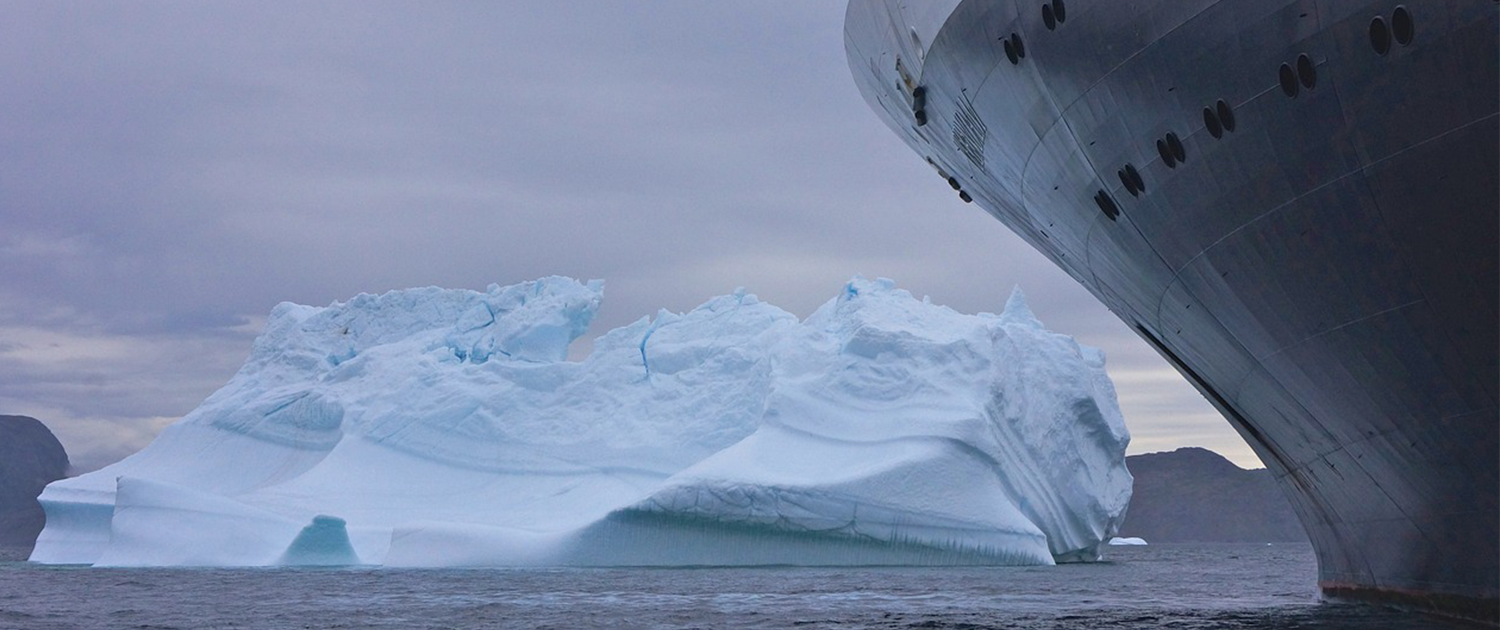 ship heading towards an iceberg