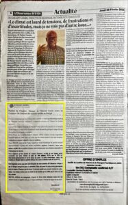 Screenshot of a newspaper column written by the Internet Society Senegal Chapter