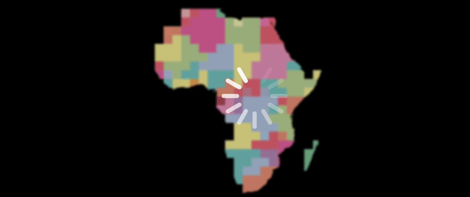 Illustration of map of Africa with a load icon overlaid