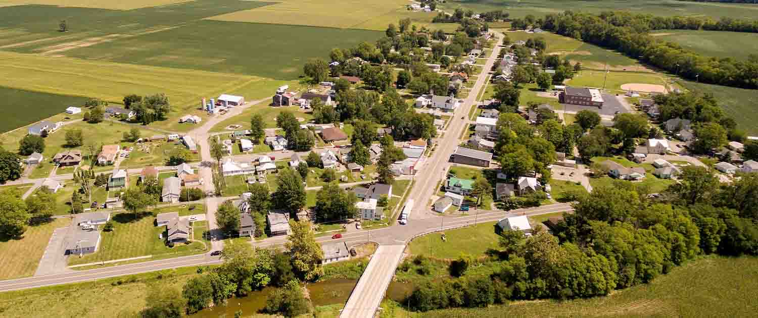 Aerial view of Vaughnsville, Ohio