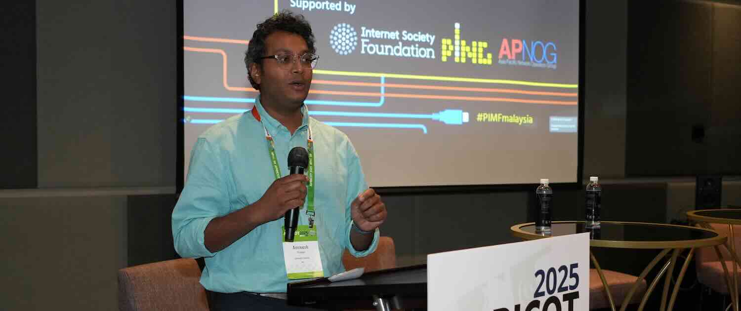 Photo of Amreesh Phokeer presenting at PIMF Malaysia