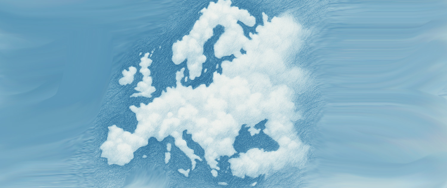 Illustration of Europe in the form of a cloud