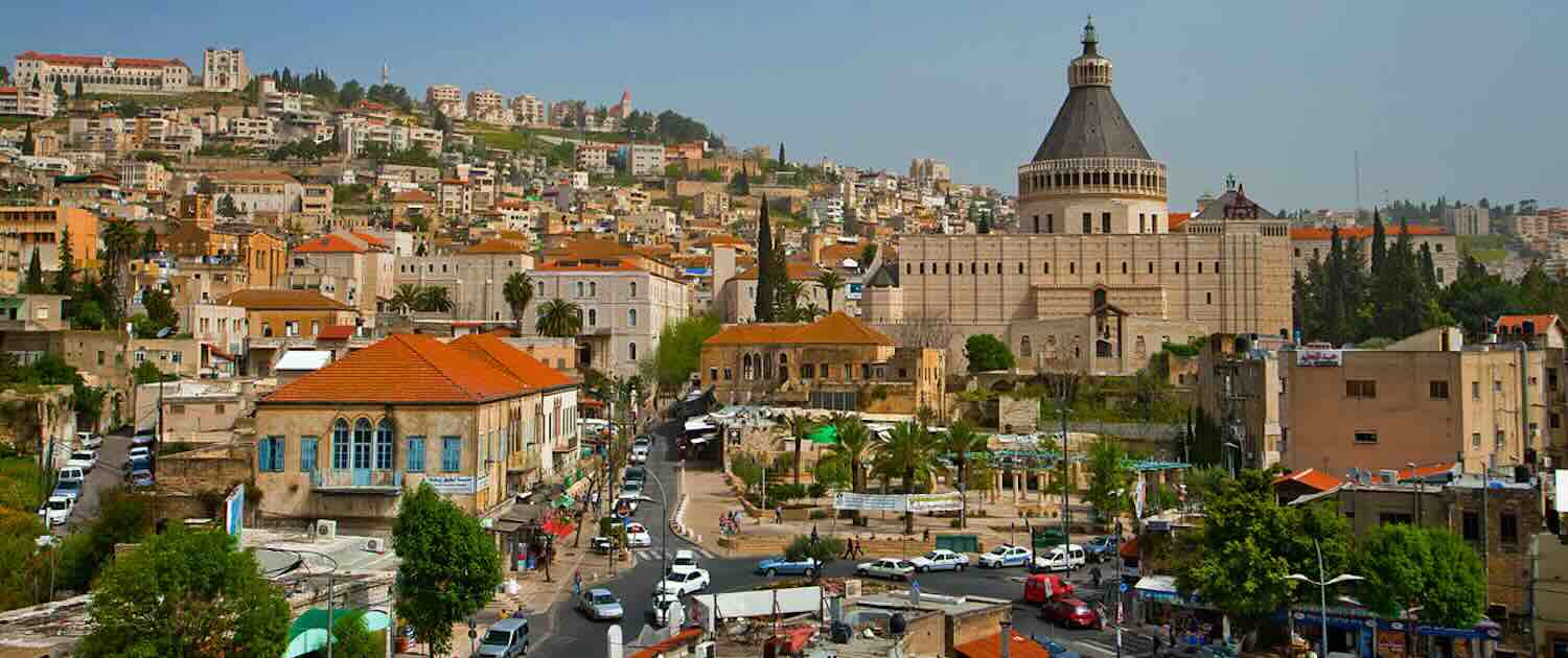 Photo of the town of Nazareth, Israel.