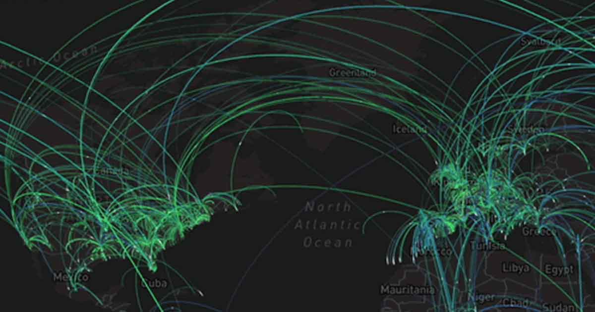 Screenshot of the Fair Internet Report visualization of global speed tests